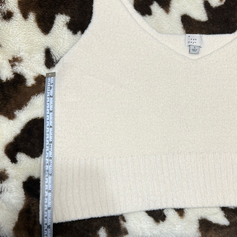 Cream Ribbed Crop Tank Top - Picture 5 of 5